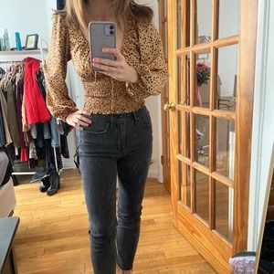 Satin leopard print top